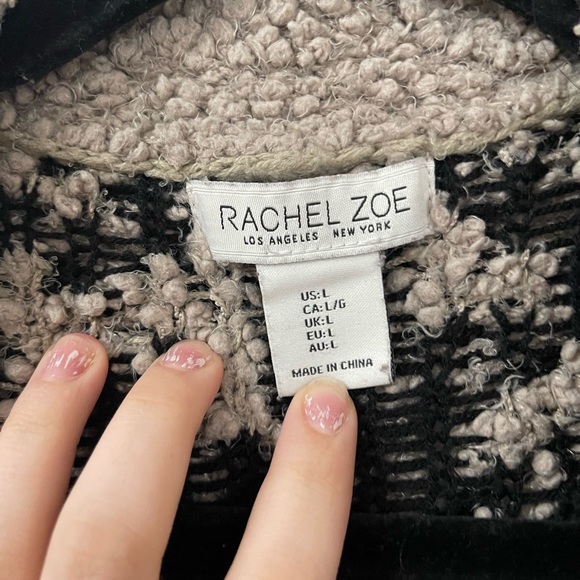 Heavy weight animal print long cardigan black and nude size large - Picture 4 of 4